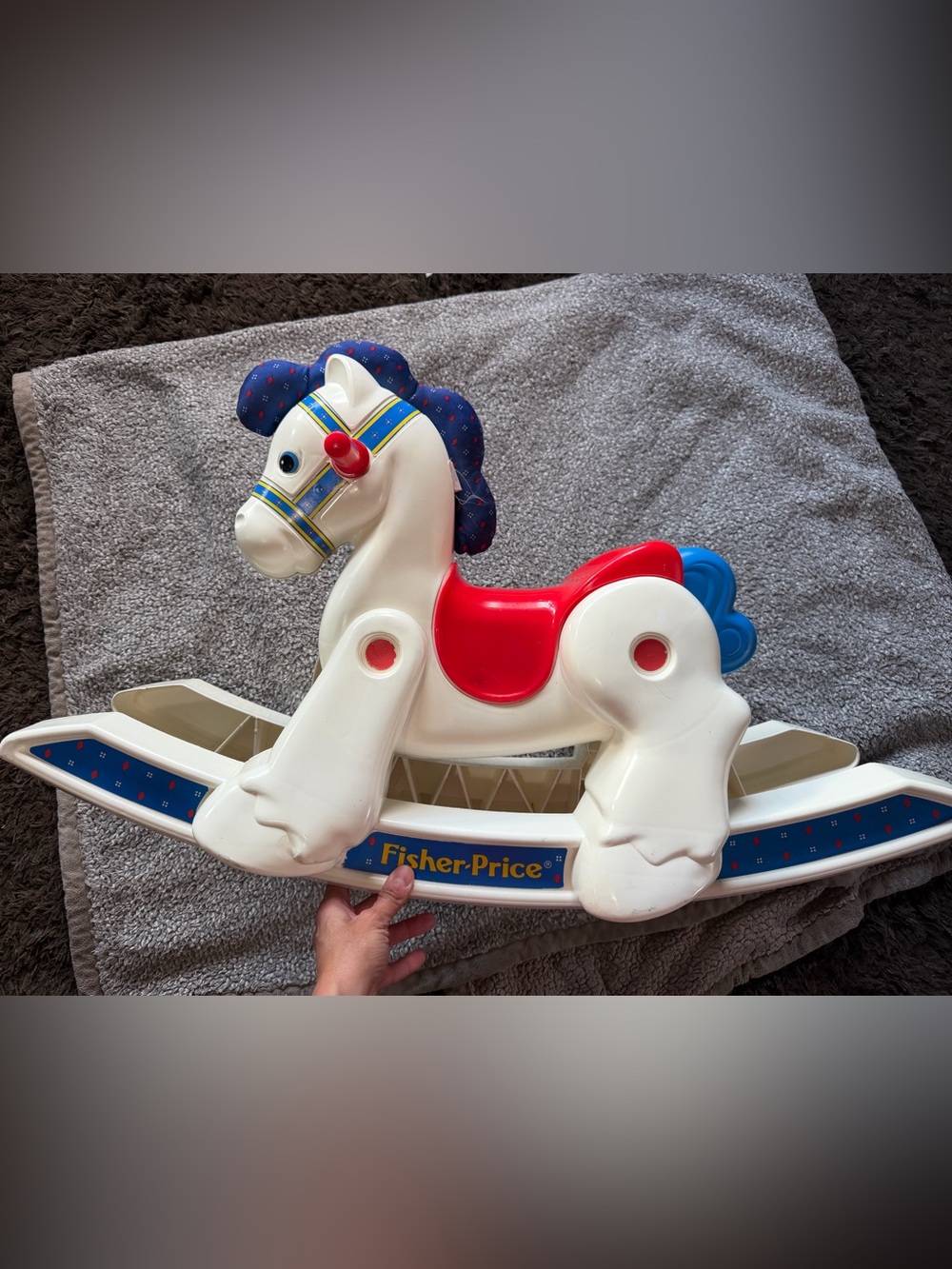 Vintage 1988 Fisher-Price Rocking Pony Horse Toy #1016 Nostalgic Ride-On